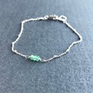 Emerald Rondelle 3.5mm Faceted beads adjustable stacking bracelet | STK-2443