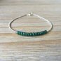 Emerald Rondelle 3.5mm Faceted beads adjustable stacking bracelet | STK-2444