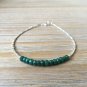 Emerald Rondelle 3.5mm Faceted beads adjustable stacking bracelet | STK-2444