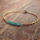 Emerald Rondelle 2.5mm Faceted beads adjustable stacking bracelet | STK-2452