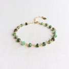 Emerald Rondelle 3.5mm Faceted beads adjustable stacking bracelet | STK-2469