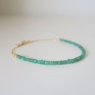 Emerald Rondelle 2-3mm Faceted beads adjustable stacking bracelet | STK-2471