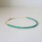 Emerald Rondelle 2-3mm Faceted beads adjustable stacking bracelet | STK-2471