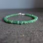 Emerald Rondelle 3-4mm Faceted beads adjustable stacking bracelet | STK-2494