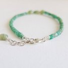 Emerald Rondelle 3.5mm Faceted beads adjustable stacking bracelet | STK-2505