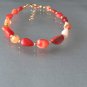 Fire Opal Tumble 6-10mm Smooth beads adjustable stacking bracelet | STK-2817