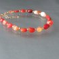 Fire Opal Tumble 6-10mm Smooth beads adjustable stacking bracelet | STK-2817