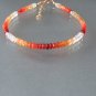 Fire Opal Rondelle 3mm Faceted beads adjustable stacking bracelet | STK-2818