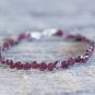 Garnet Fancy Coin 5-6mm Smooth beads adjustable stacking bracelet | STK-3027