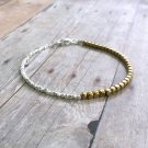 Golden Hematite Box 4mm Smooth beads adjustable stacking bracelet | STK-3231
