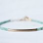 Green Jade Rondelle 2mm Smooth beads adjustable stacking bracelet | STK-3323