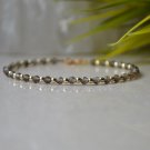 Ice Obsidian Round 3mm Faceted beads adjustable stacking bracelet | STK-3641