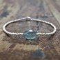 Indicolite Oval 12x8mm Faceted beads adjustable stacking bracelet | STK-3666