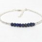 Lapis Lazuli Round 4mm Faceted beads adjustable stacking bracelet | STK-4175