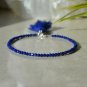 Lapis Lazuli Round 3mm Faceted beads adjustable stacking bracelet | STK-4183