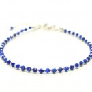 Lapis Lazuli Round 3mm Faceted beads adjustable stacking bracelet | STK-4202
