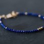 Lapis Lazuli Round 3mm Faceted beads adjustable stacking bracelet | STK-4210