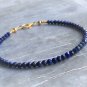 Lapis Lazuli Round 3mm Faceted beads adjustable stacking bracelet | STK-4216