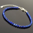 Lapis Lazuli Round 4mm Faceted beads adjustable stacking bracelet | STK-4247