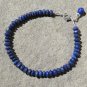 Lapis Lazuli Button 5mm Smooth beads adjustable stacking bracelet | STK-4273
