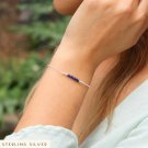Lapis Lazuli Round 3mm Faceted beads adjustable stacking bracelet | STK-4289