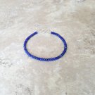 Lapis Lazuli Round 3mm Faceted beads adjustable stacking bracelet | STK-4294