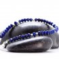 Lapis Lazuli Round 4mm Faceted beads adjustable stacking bracelet | STK-4304
