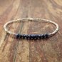 Lapis Lazuli Round 3mm Faceted beads adjustable stacking bracelet | STK-4308