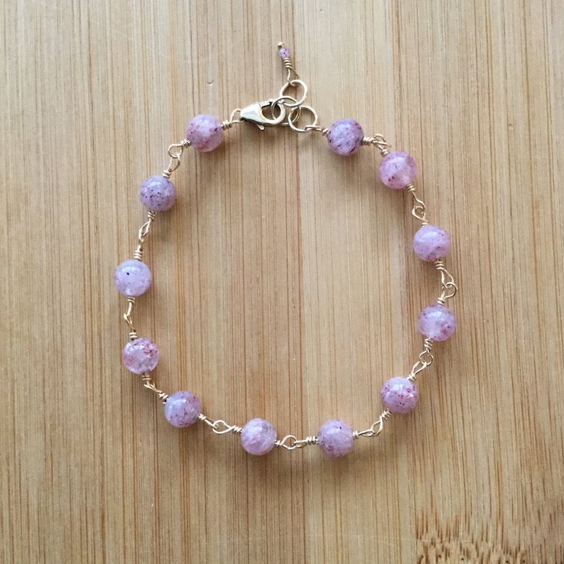 Lepidocrocite Round 8mm Smooth beads adjustable stacking bracelet | STK-4460
