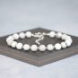 Matte Howlite Round 6mm Smooth beads adjustable stacking bracelet | STK-4562