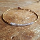 Morganite Rondelle 3mm Faceted beads adjustable stacking bracelet | STK-4621