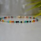Multi Agate Round 2.5mm Smooth beads adjustable stacking bracelet | STK-4685