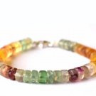 Multi Fluorite Tyre 5mm Smooth beads adjustable stacking bracelet | STK-4725