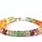 Multi Fluorite Tyre 5mm Smooth beads adjustable stacking bracelet | STK-4725