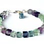 Multi Fluorite Cube 6mm Smooth beads adjustable stacking bracelet | STK-4727