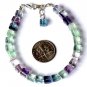 Multi Fluorite Cube 6mm Smooth beads adjustable stacking bracelet | STK-4727
