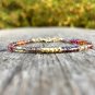 Multi Spinel Round 4mm Faceted beads adjustable stacking bracelet | STK-4851