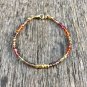 Multi Spinel Round 4mm Faceted beads adjustable stacking bracelet | STK-4851