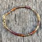 Multi Spinel Round 4mm Faceted beads adjustable stacking bracelet | STK-4851