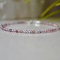 Multi Spinel Round 3mm Faceted beads adjustable stacking bracelet | STK-4853