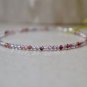 Multi Spinel Round 3mm Faceted beads adjustable stacking bracelet | STK-4853