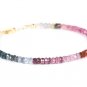 Multi Spinel Round 4mm Faceted beads adjustable stacking bracelet | STK-4856