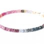Multi Spinel Round 4mm Faceted beads adjustable stacking bracelet | STK-4856