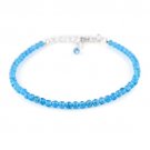 Neon Apatite Round 3mm Faceted beads adjustable stacking bracelet | STK-4964