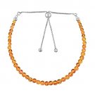 Orange Opal Round 2-3mm Smooth beads adjustable stacking bracelet | STK-5020