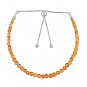 Orange Opal Round 2-3mm Smooth beads adjustable stacking bracelet | STK-5020
