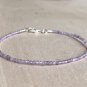 Pink Amethyst Round 2mm Smooth beads adjustable stacking bracelet | STK-5073