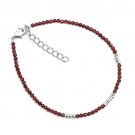 Red Garnet Round 2.5mm Faceted beads adjustable stacking bracelet | STK-5311