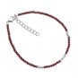 Red Garnet Round 2.5mm Faceted beads adjustable stacking bracelet | STK-5311