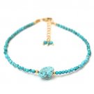 Turquoise Round 2-10mm Faceted beads adjustable stacking bracelet | STK-5554